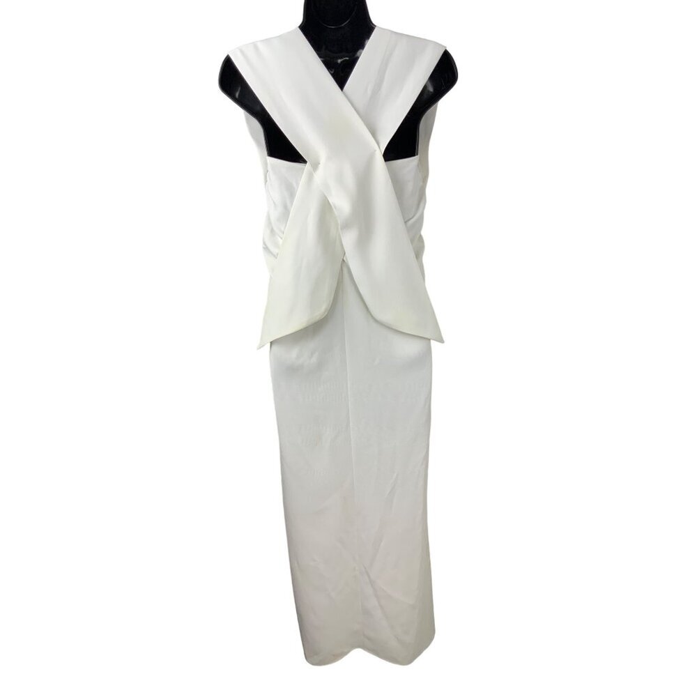 L’ Academy dress white fully lined side slit